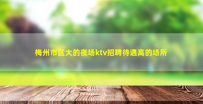 梅州市区大的夜场ktv招聘待遇高的场所